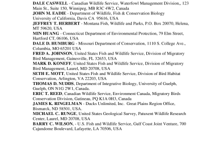Report from the Joint Task Group for Clarifying NAWMP Population Objectives and their Use in Harvest Management
